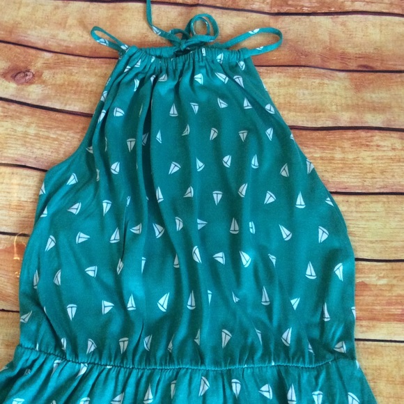 Old Navy Green Sailboat Sundress Sz M #169 - Picture 3 of 5